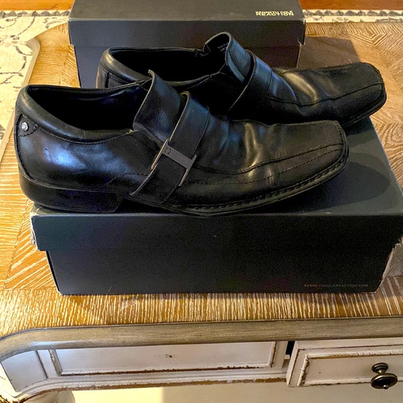 Kenneth Cole The Right Moves Black Leather Dress Shoes Size 11.5 - Picture 2 of 5